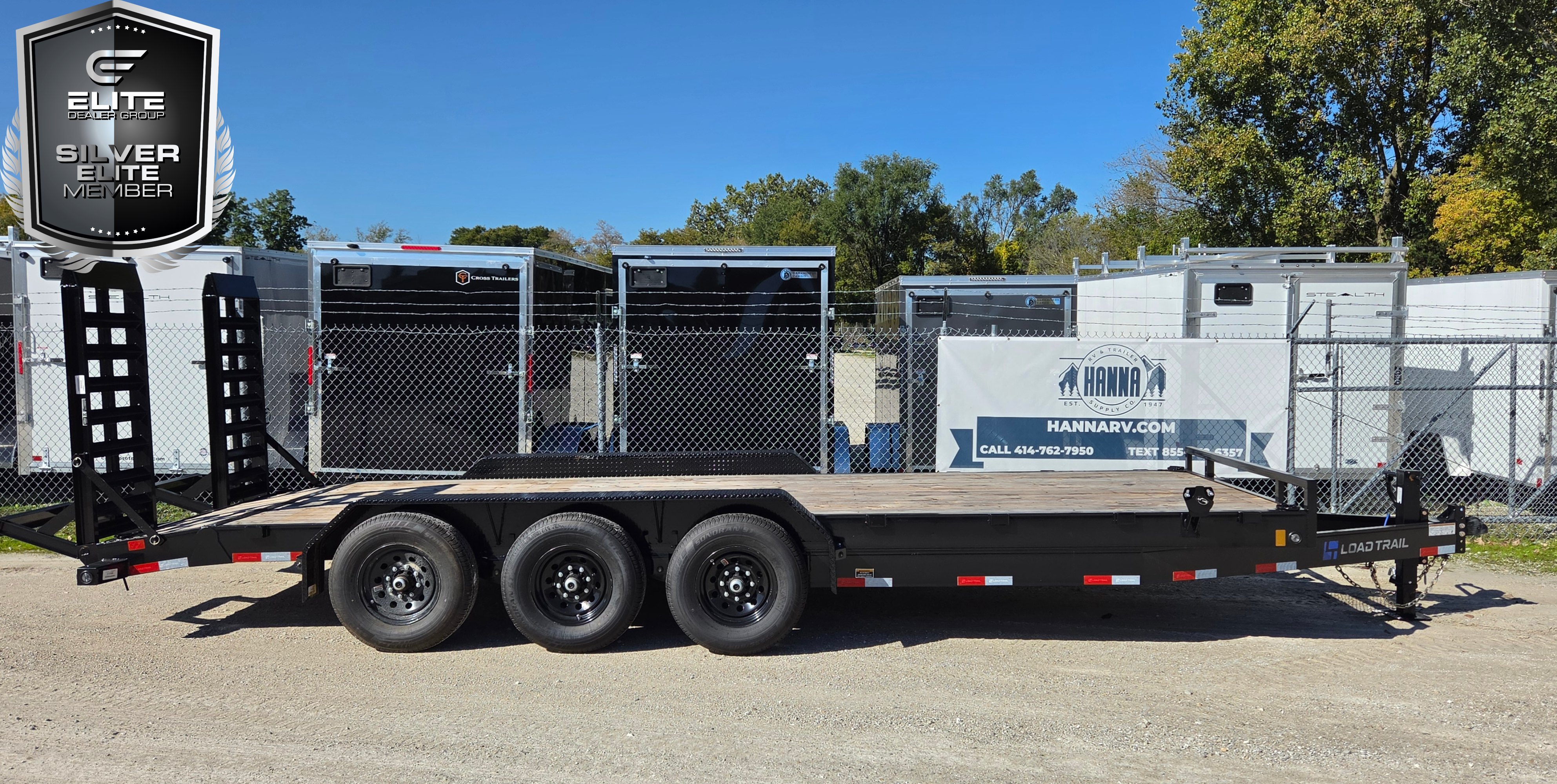 Load Trail 83 X 22 Triple Axle 21,000 Lb Steel Car Hauler / Equipment Trailer-Black
